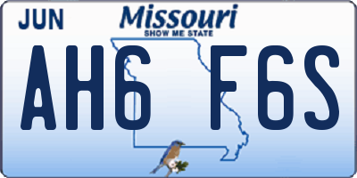 MO license plate AH6F6S