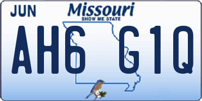 MO license plate AH6G1Q