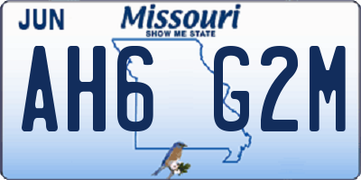 MO license plate AH6G2M