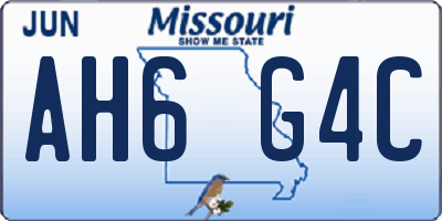 MO license plate AH6G4C