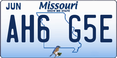 MO license plate AH6G5E