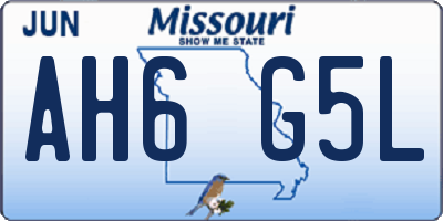 MO license plate AH6G5L