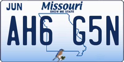 MO license plate AH6G5N