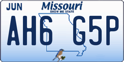 MO license plate AH6G5P
