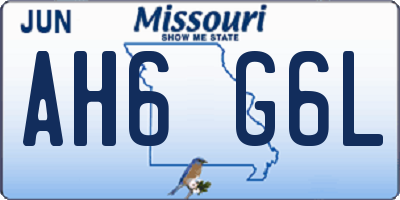 MO license plate AH6G6L