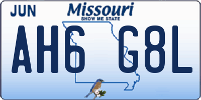 MO license plate AH6G8L