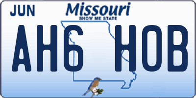 MO license plate AH6H0B