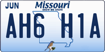 MO license plate AH6H1A