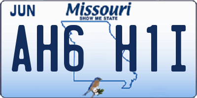 MO license plate AH6H1I
