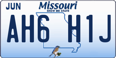 MO license plate AH6H1J