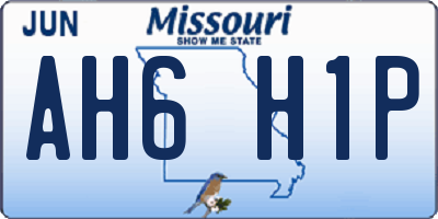 MO license plate AH6H1P