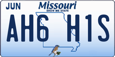 MO license plate AH6H1S