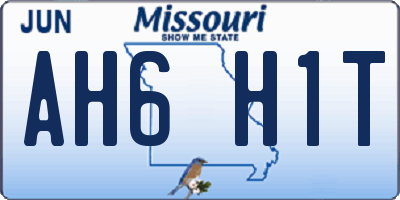 MO license plate AH6H1T