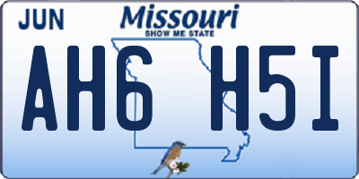 MO license plate AH6H5I