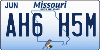 MO license plate AH6H5M