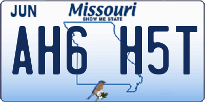 MO license plate AH6H5T