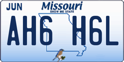 MO license plate AH6H6L