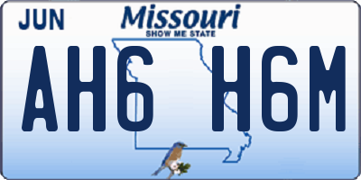 MO license plate AH6H6M