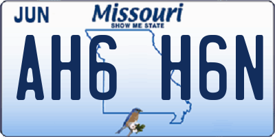 MO license plate AH6H6N