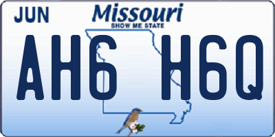 MO license plate AH6H6Q
