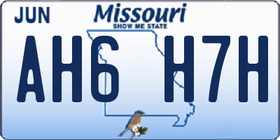 MO license plate AH6H7H