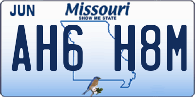 MO license plate AH6H8M