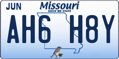MO license plate AH6H8Y