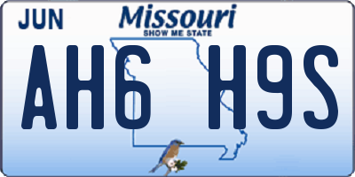 MO license plate AH6H9S