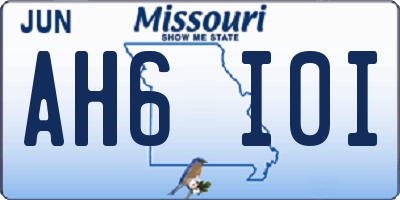 MO license plate AH6I0I