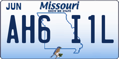 MO license plate AH6I1L