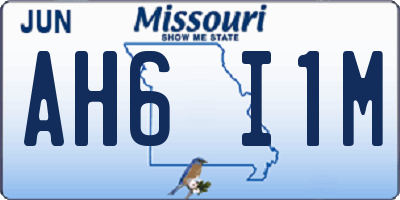 MO license plate AH6I1M
