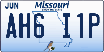 MO license plate AH6I1P