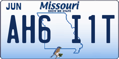 MO license plate AH6I1T