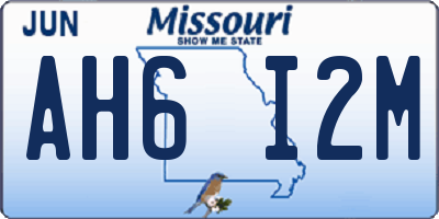 MO license plate AH6I2M