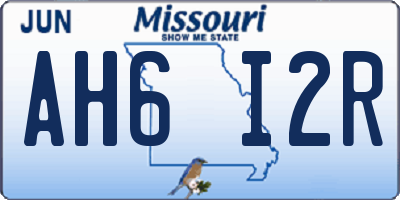 MO license plate AH6I2R