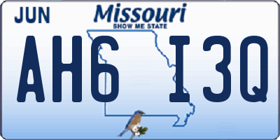 MO license plate AH6I3Q