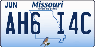 MO license plate AH6I4C