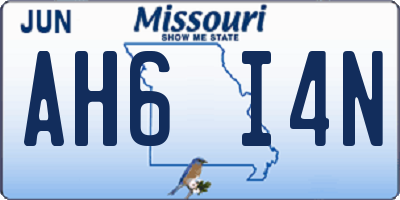 MO license plate AH6I4N