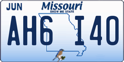 MO license plate AH6I4O