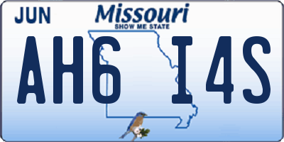 MO license plate AH6I4S