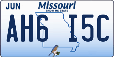 MO license plate AH6I5C