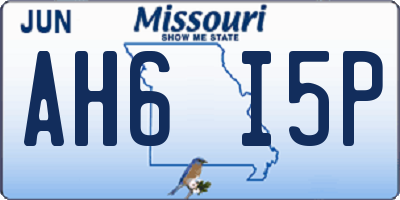 MO license plate AH6I5P