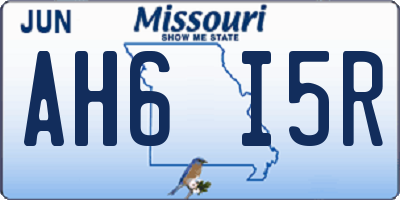 MO license plate AH6I5R
