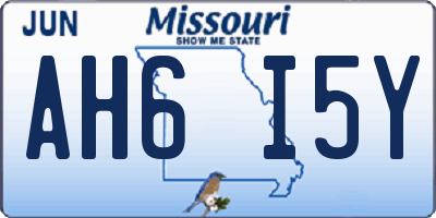 MO license plate AH6I5Y