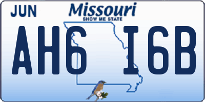 MO license plate AH6I6B