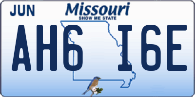MO license plate AH6I6E