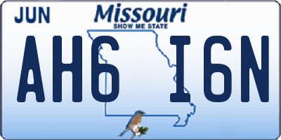 MO license plate AH6I6N