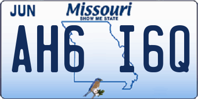 MO license plate AH6I6Q