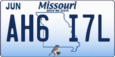 MO license plate AH6I7L