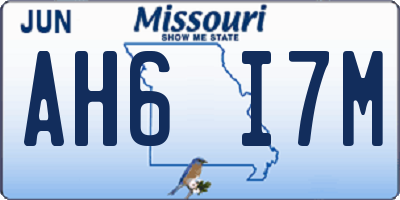 MO license plate AH6I7M
